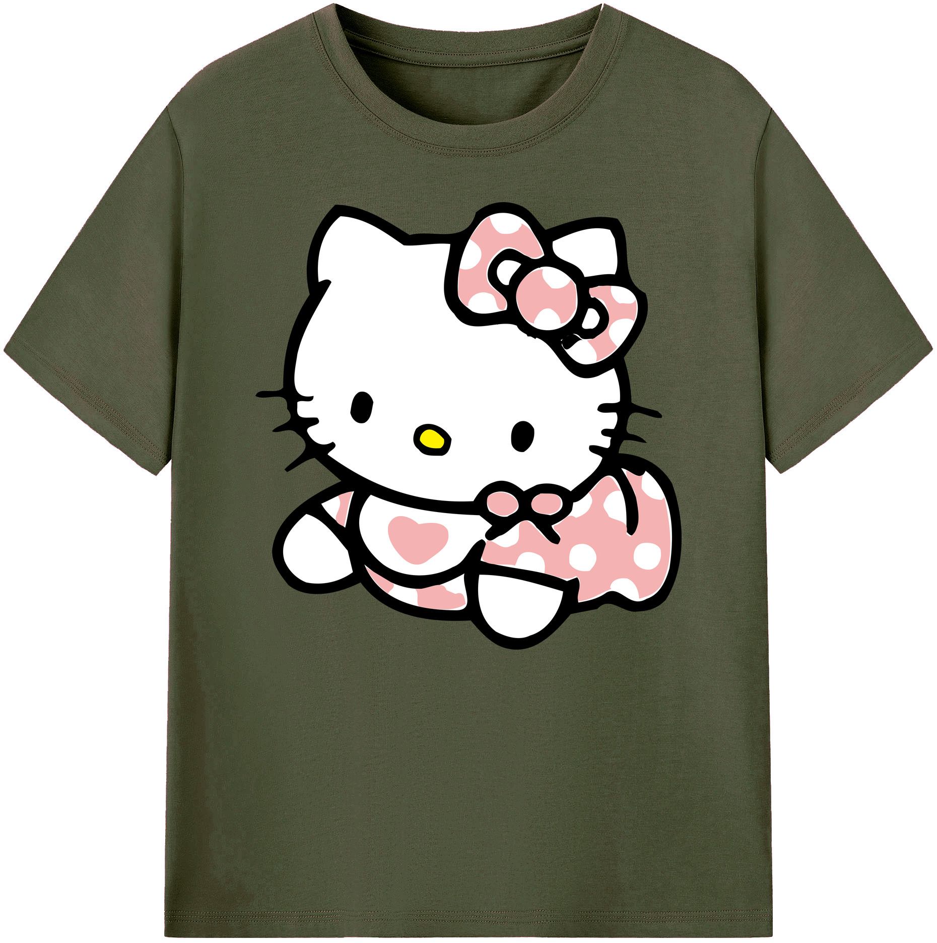 （画像用） Hello Kitty ハローキティ 綿100％ メンズ半袖Tシャツ｜肌触りやわらか＆通気性